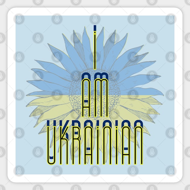 I am Ukrainian -sunflower Sticker by QUOT-s